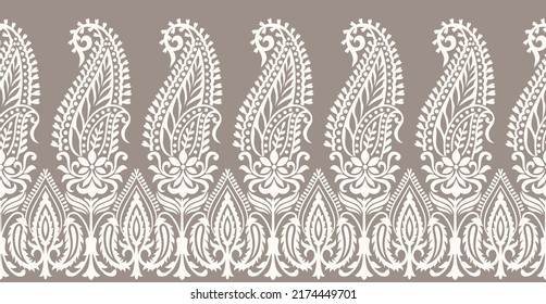 Asian silky paisley border design