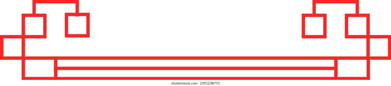 Asian Simple Border Illustration Isolated Background