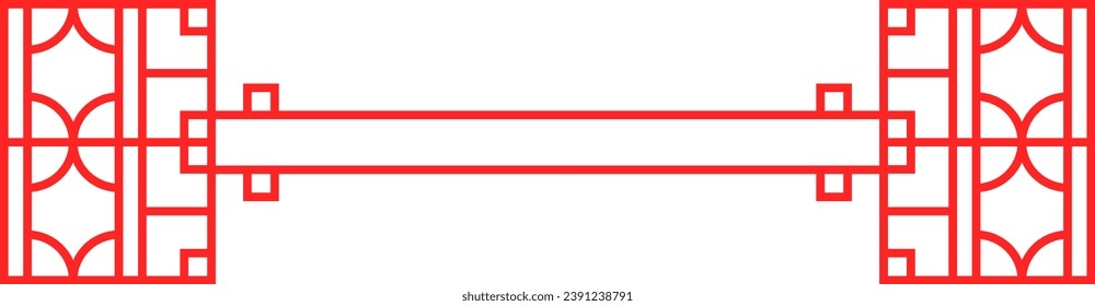 Fondo aislado de ilustración de borde simple asiática
