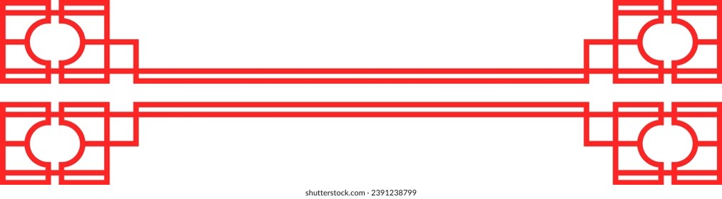 Asian Simple Border Illustration Isolated Background