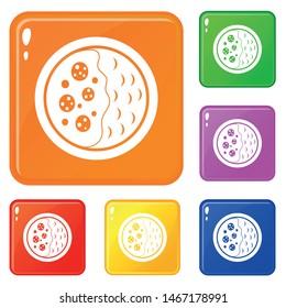 Asian soup icons set collection vector 6 color isolated on white background