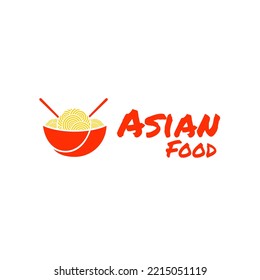 Asian spicy noodle food logo