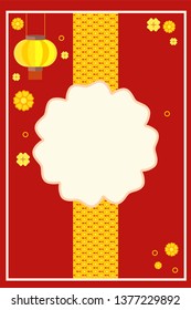 Asian style background with flashlight and copy space flowers used as template for posters, banners, flyers and other vector-image