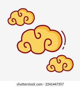 Asian style, Chinese clouds set vector