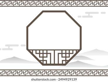 Asian style decorative frame antique image background