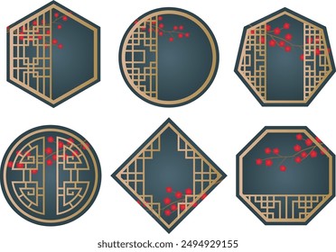 Asian style decorative frame antique image background
