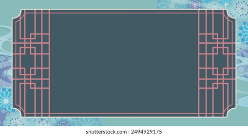 Asian style decorative frame antique image background