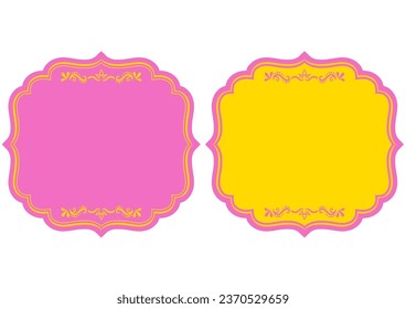Asian style decorative frame set. Vector data.