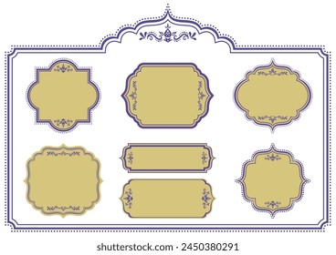 Conjunto de marco decorativo de estilo asiático. datos de Vector.