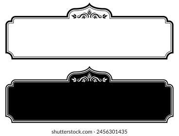 Conjunto de marco decorativo de estilo asiático. datos de Vector.