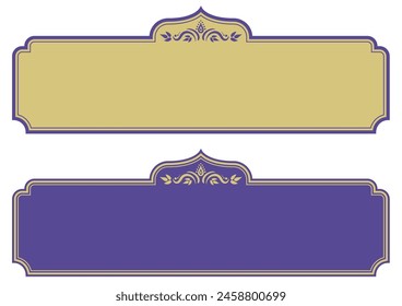 Conjunto de marco decorativo de estilo asiático. datos de Vector.