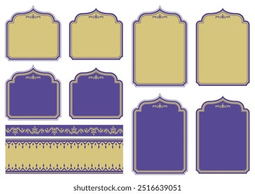 Asian style decorative frame set. Vector data.