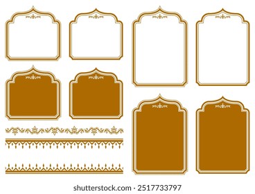 Asian style decorative frame set. Vector data.