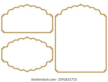 Asian style decorative frame set. Vector data.