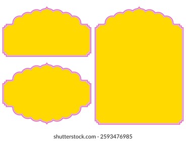 Asian style decorative frame set. Vector data.
