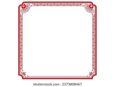 Asian style decorative frame. Vector data.