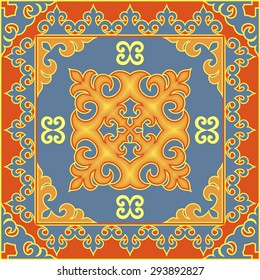 Asian style ethnic pattern. Mongolian, Buryat, Kalmyk, Kazakh traditional ornamental motifs
