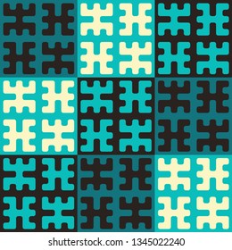 asian style ethnic seamless pattern in blue shades