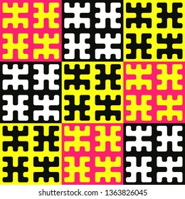asian style ethnic seamless pattern in bright pop colors