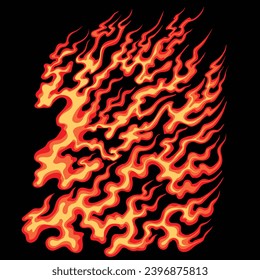 Asian style flame illustration, Vector illustration,Isolated on black background.