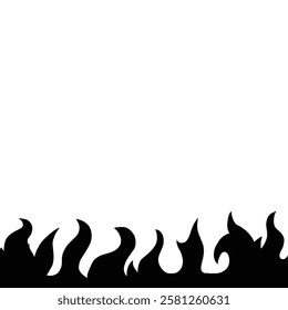 Asian style flame silhouette illustration, Vector illustration,Isolated on white background.