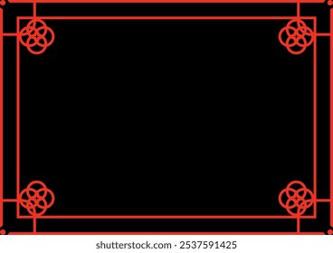 Asiatischer geometrischer Rahmen. Zertifikatrahmen. 