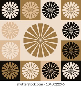 asian style geometric seamless pattern in ivory gold shades