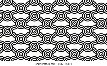 asian style lattice grid seamless pattern in black on white