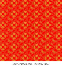 Asian style pattern Japanese and Chinese waves red and gold colors with word column