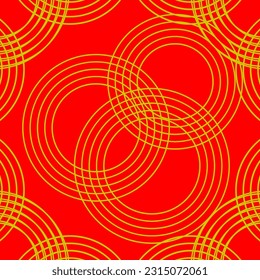 Asian style pattern Japanese and Chinese waves red and gold colors with word column