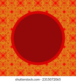 Asian style pattern Japanese and Chinese waves red and gold colors with word column