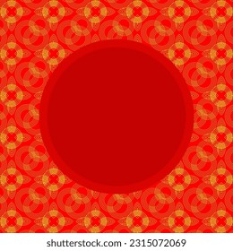 Asian style pattern Japanese and Chinese waves red and gold colors with word column