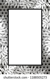 Asian style picture frame, bamboo leaf pattern in summer, copy space for advertisement publicity