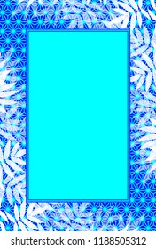 Asian style picture frame, bamboo leaf pattern in summer, copy space for advertisement publicity