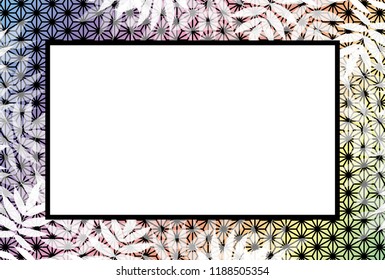 Asian style picture frame, bamboo leaf pattern in summer, copy space for advertisement publicity