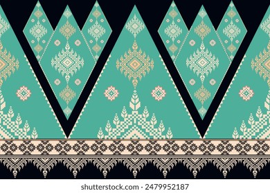 Asian style pixel art retro textile pattern with a modern twist suitable for cultural design.