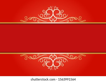 An Asian Style Red And Golden Greeting Card Background Template