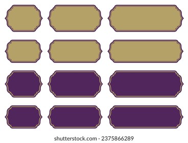 Asian style title frame set. Horizontal.