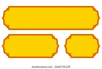 Asian style title frames. Set of horizontal decorative borders.