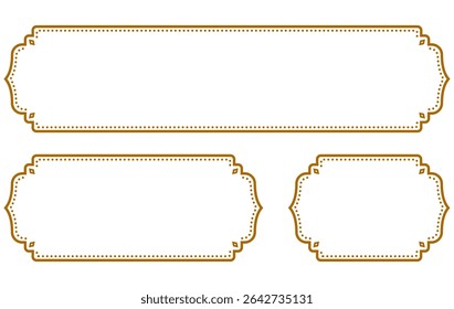 Asian style title frames. Set of horizontal decorative borders.
