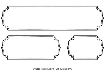 Asian style title frames. Set of horizontal decorative borders.