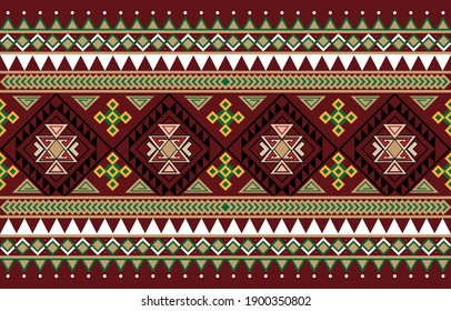 Asian style tribal fabric geometric pattern.Used to decorate carpets, textiles, embroidery, clothing, advertisement, text, sign, logo or other work