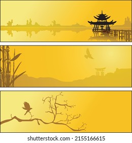 asian summer tripanel yellow beautiful