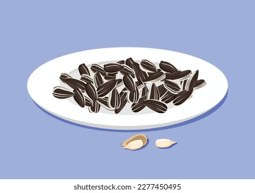 Asian sunflower seed eating on the plate
