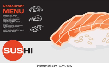 Asian sushi food illustration