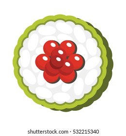 Asian sushi food illustration in cartoon style. Sushi object for asian sushi food design, banners and infographics.
