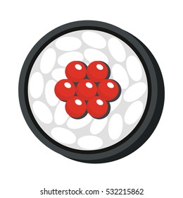 Asian sushi food illustration in cartoon style. Sushi object for asian sushi food design, banners and infographics.