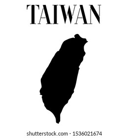 Asian Taiwan outline world map silhouette vector illustration, creative design background, national country flag, objects, element, symbols from countries all continents set.