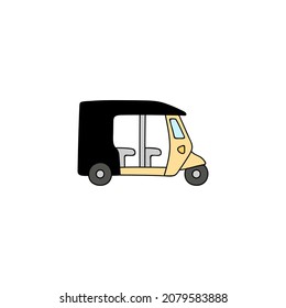 Asian taxi icon, thailand taxi symbol in color icon, isolated on white background 
