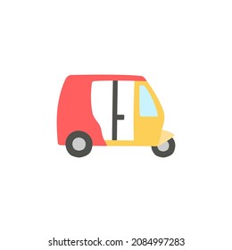 Asian taxi icon, thailand taxi symbol in color icon, isolated on white background 